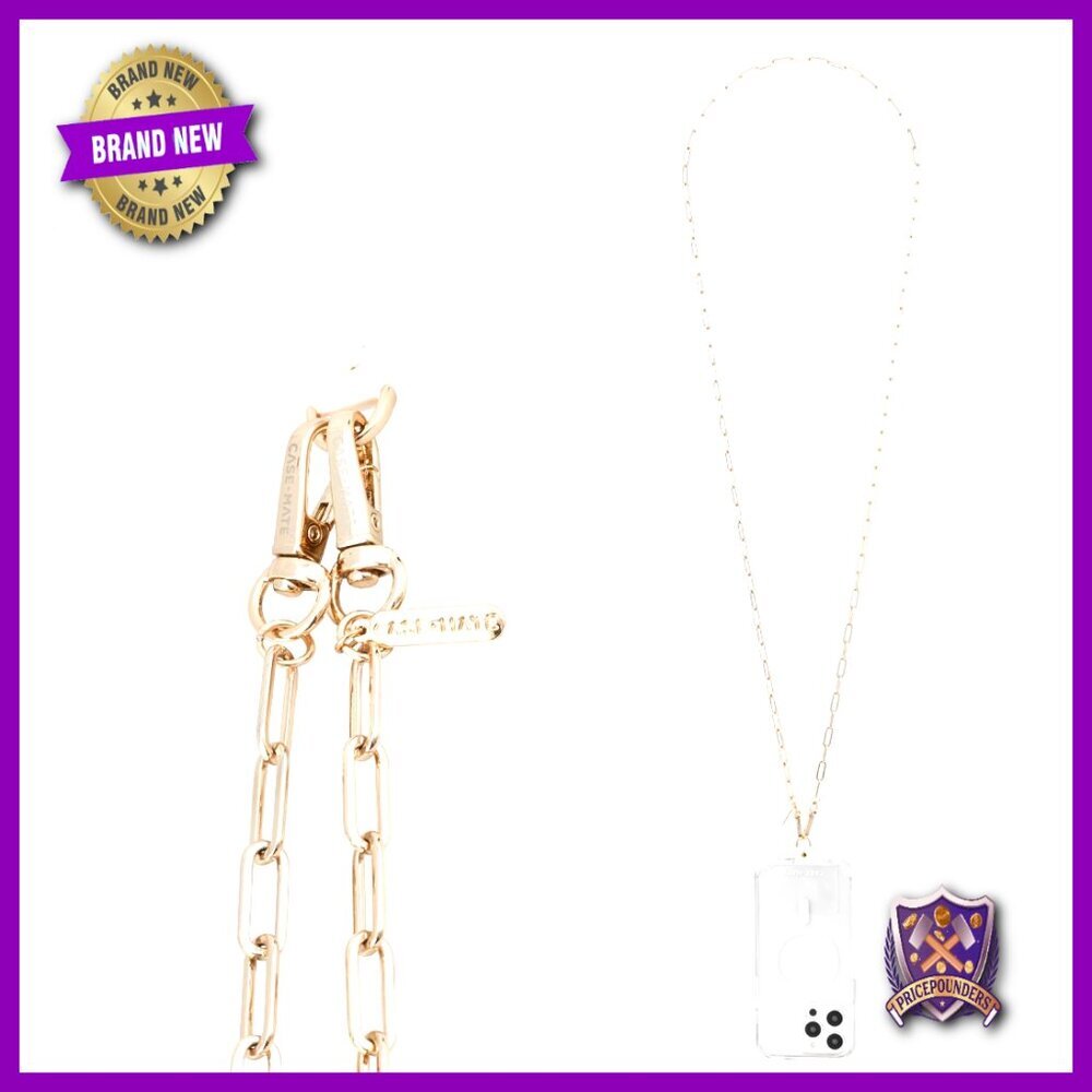 Crossbody Phone Lanyard Chain Hands-Free Strap Universal Phone Holder Gold